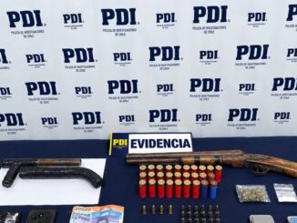 Detectives de la PDI realizan procedimiento policial en vivienda rural con armas y droga incautada