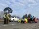 Personal de emergencia y concesionaria realizando un simulacro de accidente en la Ruta 5 Sur