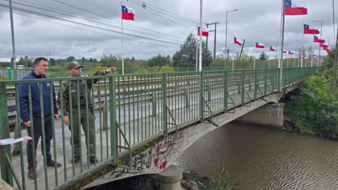 Camiones y vehículos pesados desviados por daños estructurales en el puente de Lautaro