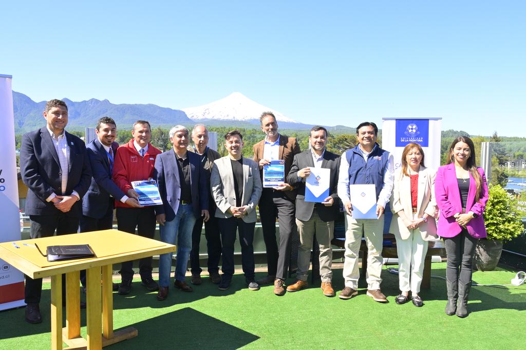 Paisaje natural de la Araucanía Lacustre con un enfoque en el turismo sostenible y la protección del medio ambiente.