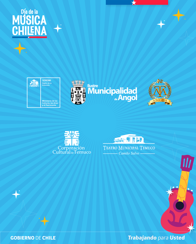 Autoridades presentando el Homenaje a la Música Chilena en el Teatro Municipal de Angol
