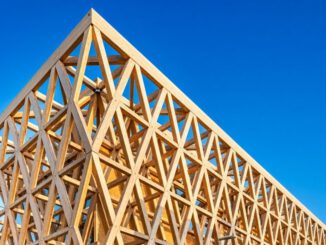 Exterior del Pabellón de La Araucanía en Temuco con su estructura de madera afectada por el paso del tiempo