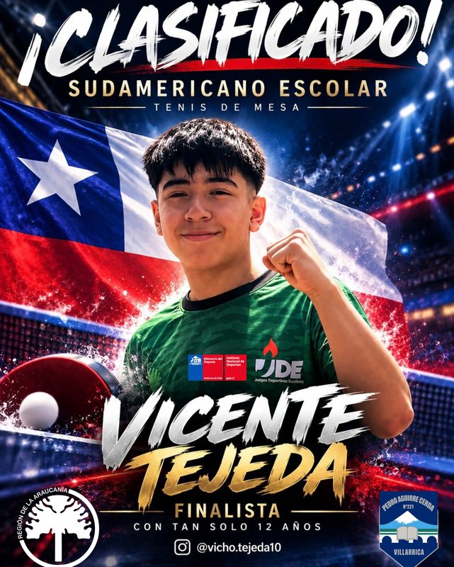Deportistas de La Araucanía clasificados para el Sudamericano Escolar de Guayaquil 2026