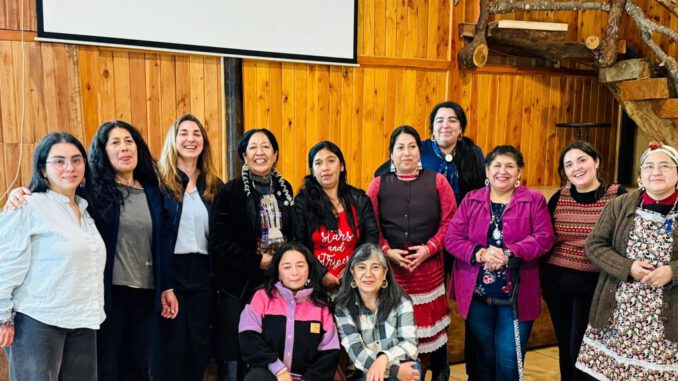 Artesana mapuche trabajando en taller de orfebreria financiado por CONADI en La Araucania