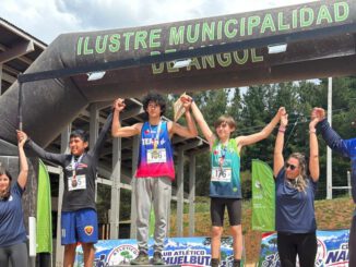 Corredores participando en el evento Cross Country Angol 2026 en el Parque CMPC Junquillar