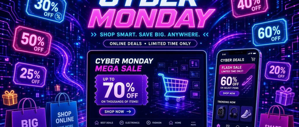 Persona revisando ofertas en un computador portátil durante el Cyber Monday en Chile