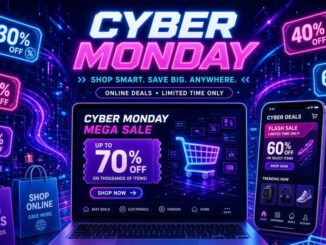 Persona revisando ofertas en un computador portátil durante el Cyber Monday en Chile