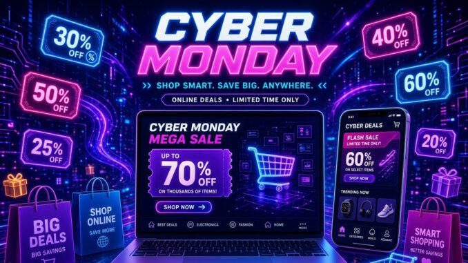Persona revisando ofertas en un computador portátil durante el Cyber Monday en Chile