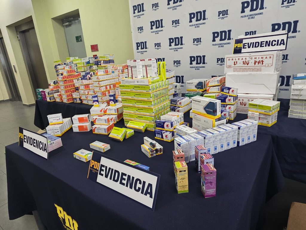 Incautación de más de 52 mil dosis de medicamentos ilegales por parte de la PDI en Temuco y Cunco
