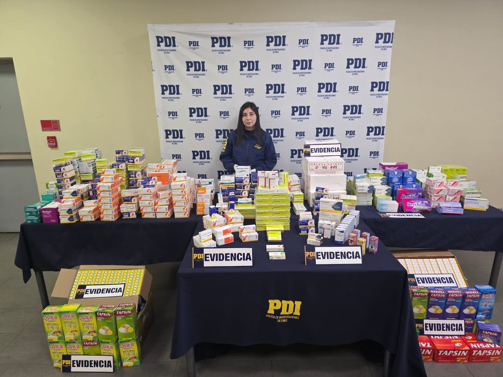 Incautación de más de 52 mil dosis de medicamentos ilegales por parte de la PDI en Temuco y Cunco