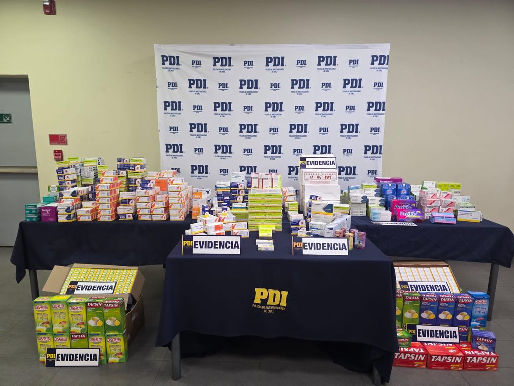 Incautación de más de 52 mil dosis de medicamentos ilegales por parte de la PDI en Temuco y Cunco