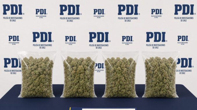 Operativo de la PDI en Chillán donde se incautaron casi dos mil dosis de cannabis