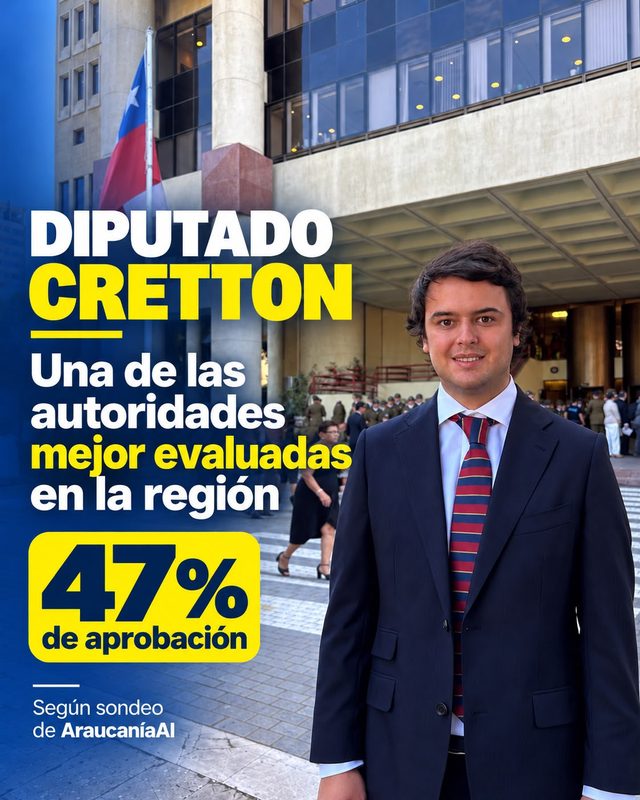 Diputado Eduardo Cretton sonriente en el Congreso de Chile