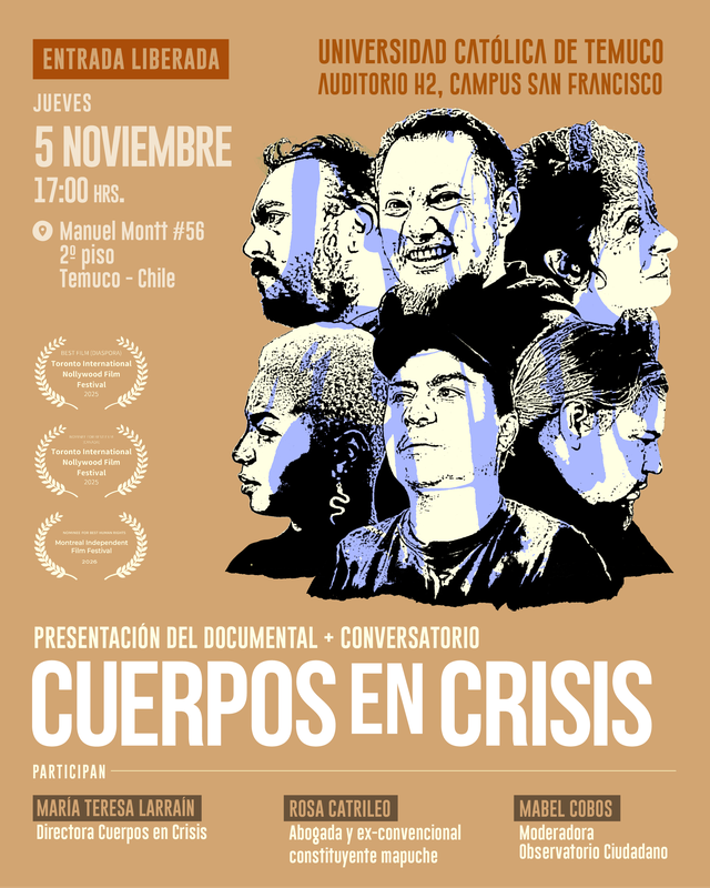 Presentacion del documental Cuerpos en Crisis de Maria Teresa Larrain en la Universidad Catolica de Temuco