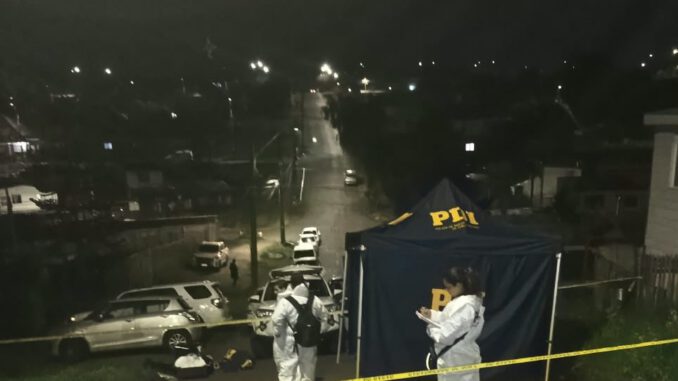 Investigación policial de la PDI tras un homicidio con arma de fuego en Temuco