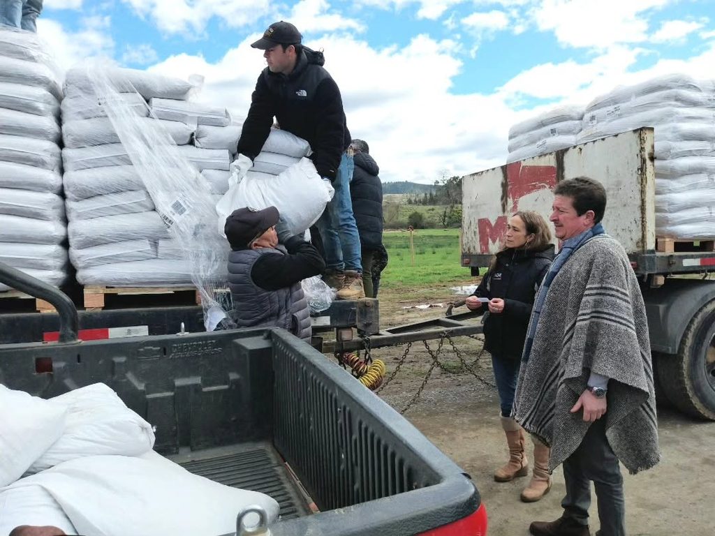 Entrega de alimentación animal de INDAP Araucanía a agricultores afectados por eventos climáticos