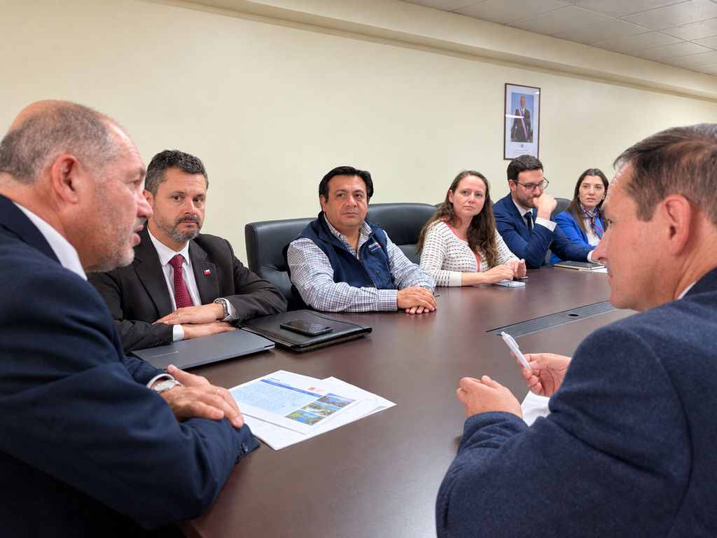 Autoridades regionales de La Araucanía reunidas en mesa de trabajo para coordinar la oferta al evento internacional Choose Chile.