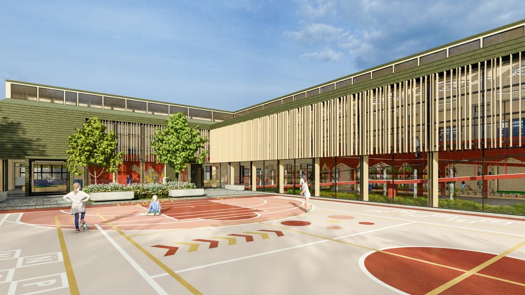 Nueva infraestructura de la moderna escuela en Molco Alto Villarrica