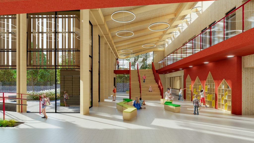 Nueva infraestructura de la moderna escuela en Molco Alto Villarrica