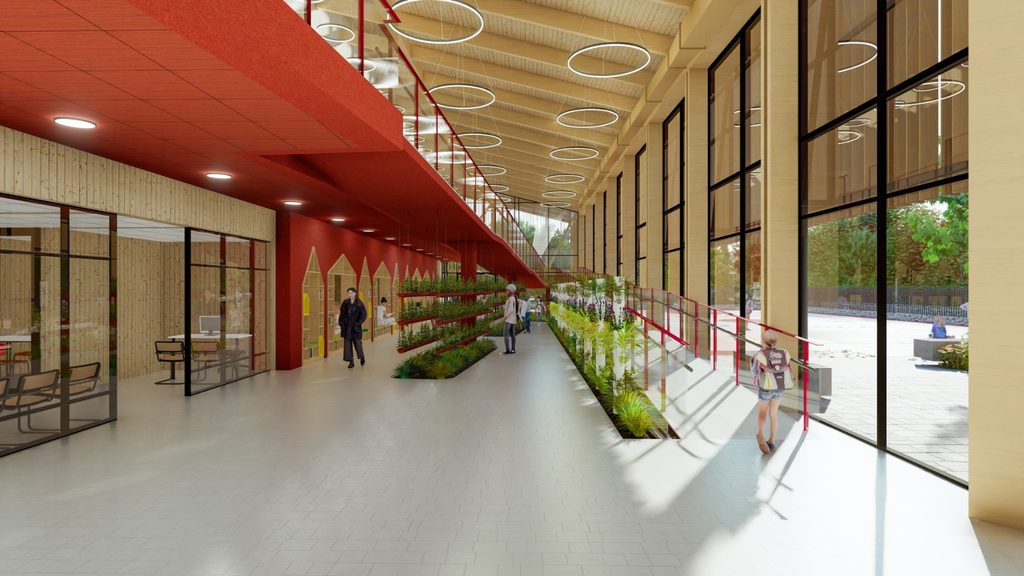 Nueva infraestructura de la moderna escuela en Molco Alto Villarrica