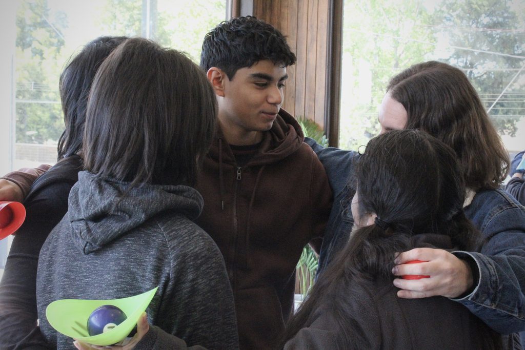 Ninos, ninas y adolescentes reunidos en el primer encuentro provincial de Consejos Consultivos en Malleco